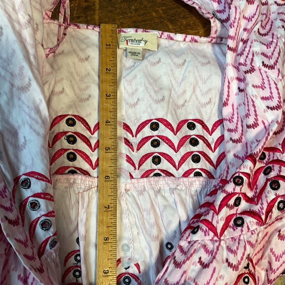 Temperley London Poet Tea Length Embroidered Dress Pink Eyelet Midi Small 4 - Picture 9 of 17